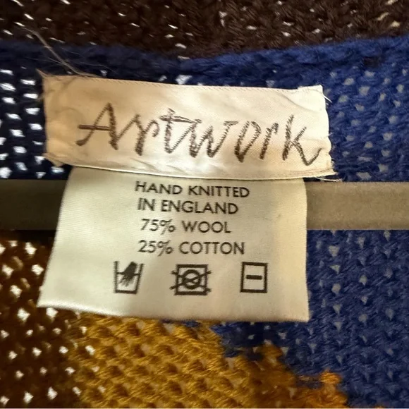 Vintage Made in England Wool Blend Knit Long Cardigan - Picture 5 of 5